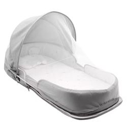 Portable Folding Bed Mobile Bed Bionic Bed Backpack for Mom Complete Portable Baby Crib with Mosquito Net and Adjustable Support