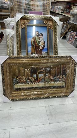 Elegant Last Supper Frames/ Cuadros Elegantes de La Ultima Cena 39” x 24”