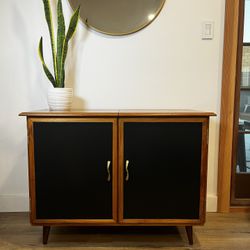 Refinished  Mid-Century Modern Bar Cabinet / Record Player cabinet