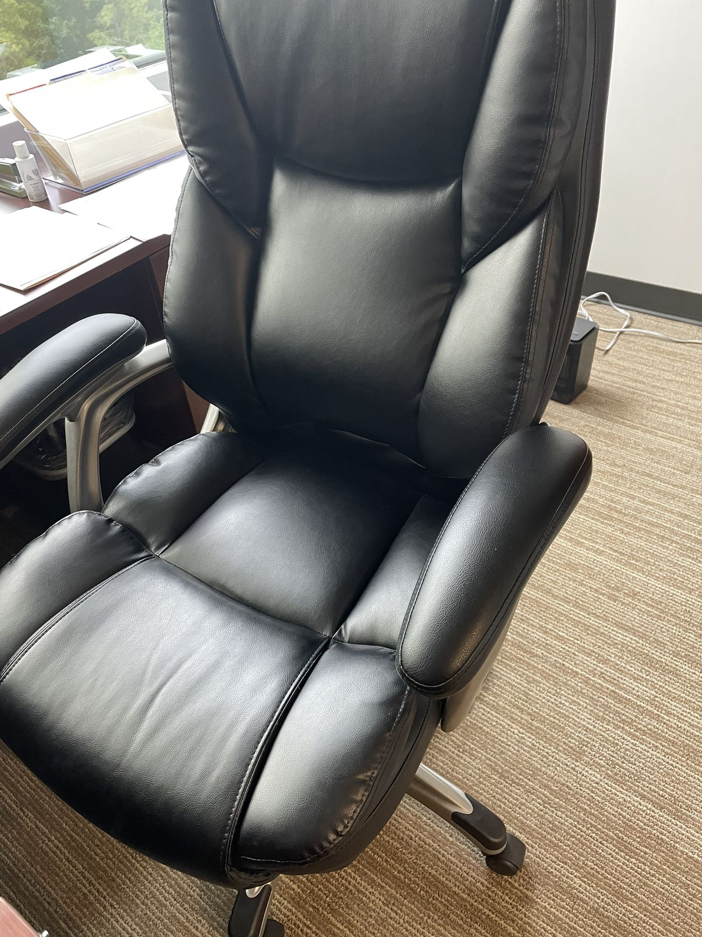 High Back Bonded Black Leather Office Chair