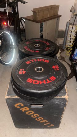 CrossFit box and weights