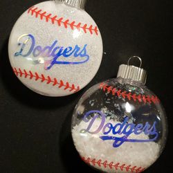 Holographic Dodgers ornaments