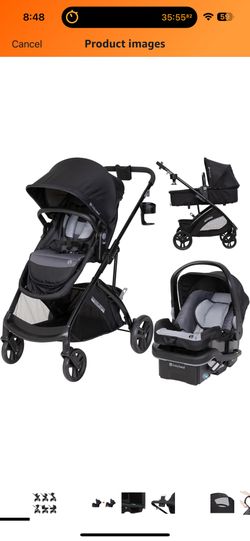 Baby Trend Passport® Switch 6-in-1 Modular Stroller Travel System with EZ-Lift™ PLUS Infant Car Seat, Dash Black