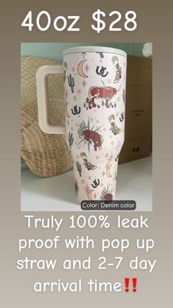 Longhorn western print 40oz tumbler