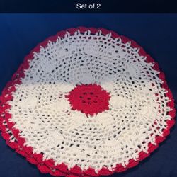Crochet Doily/ Mantelito Set Of 2
