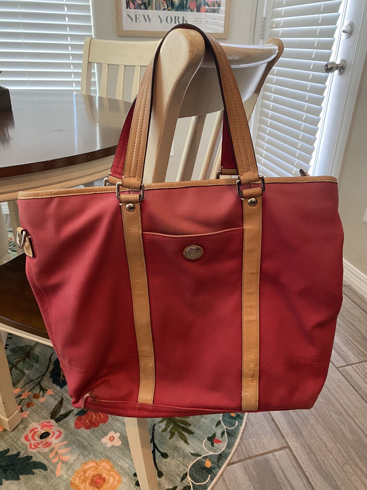 Red Coach Tote Bag