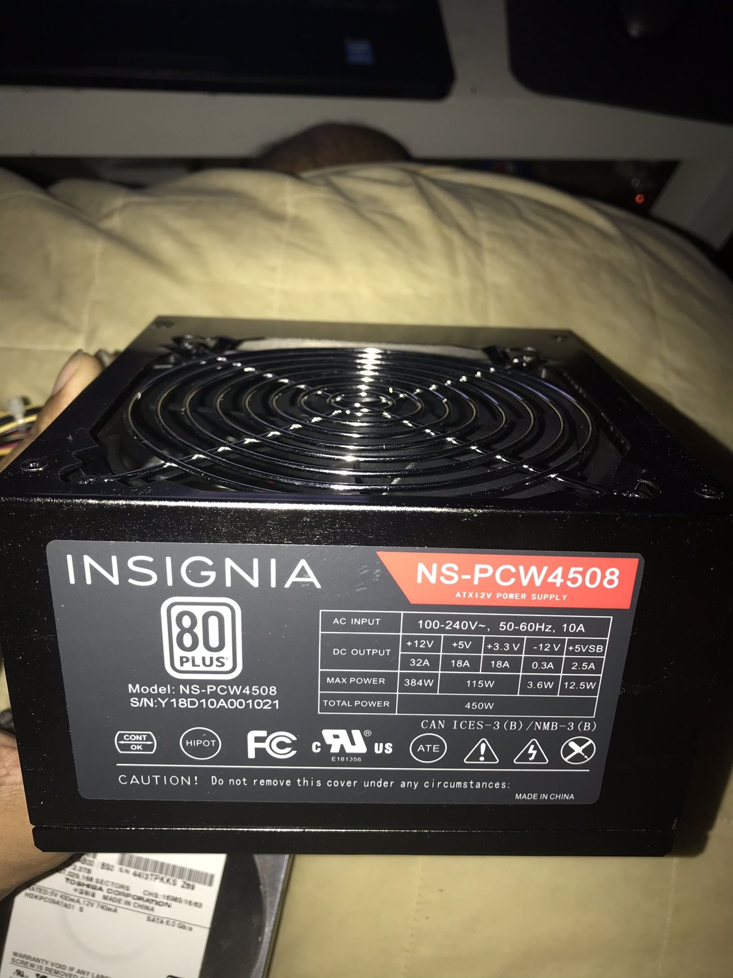 INSIGNIA NS-PCW4508 450W Power Supply