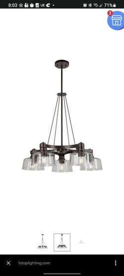 Satin Copper Light Dimmable Tiered Chandelier $969 New Online. Leftover from a house Re-Model