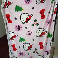 Hello Kitty Throw Blanket fits up to full  To Queen size bed