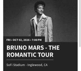 Bruno Mars - The Romantic Tour Tickets