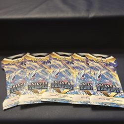 Pokémon TCG Sword & Shield Silver Tempest Booster Pack NEW SEALED X 5