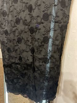 Black lace scarf with detail floral design new never been used