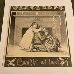 1891 “Caught At Last” Santa Newspaper Cut-Out