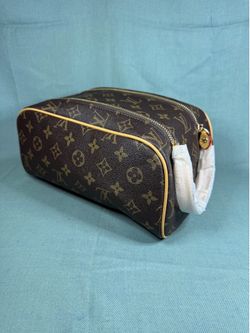 Monogram Travel Toiletry Bag – Brown, Zip Closure