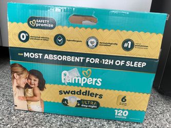 Pampers Swaddlers Ultra Day+Night Size 6 Diapers 120ct