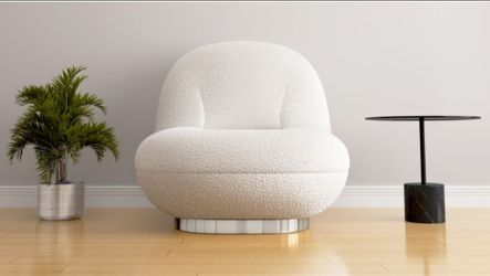 Breeze Swivel Accent Chair - Premium Boucle Fabric
