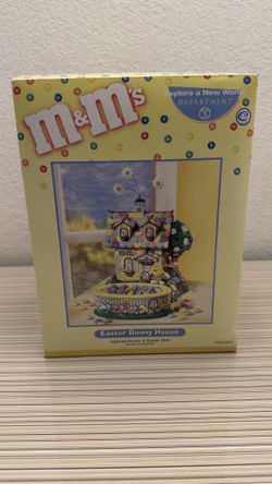 Original 2004 M&M’s Easter Bunny House & Candy dish Made By Department 56