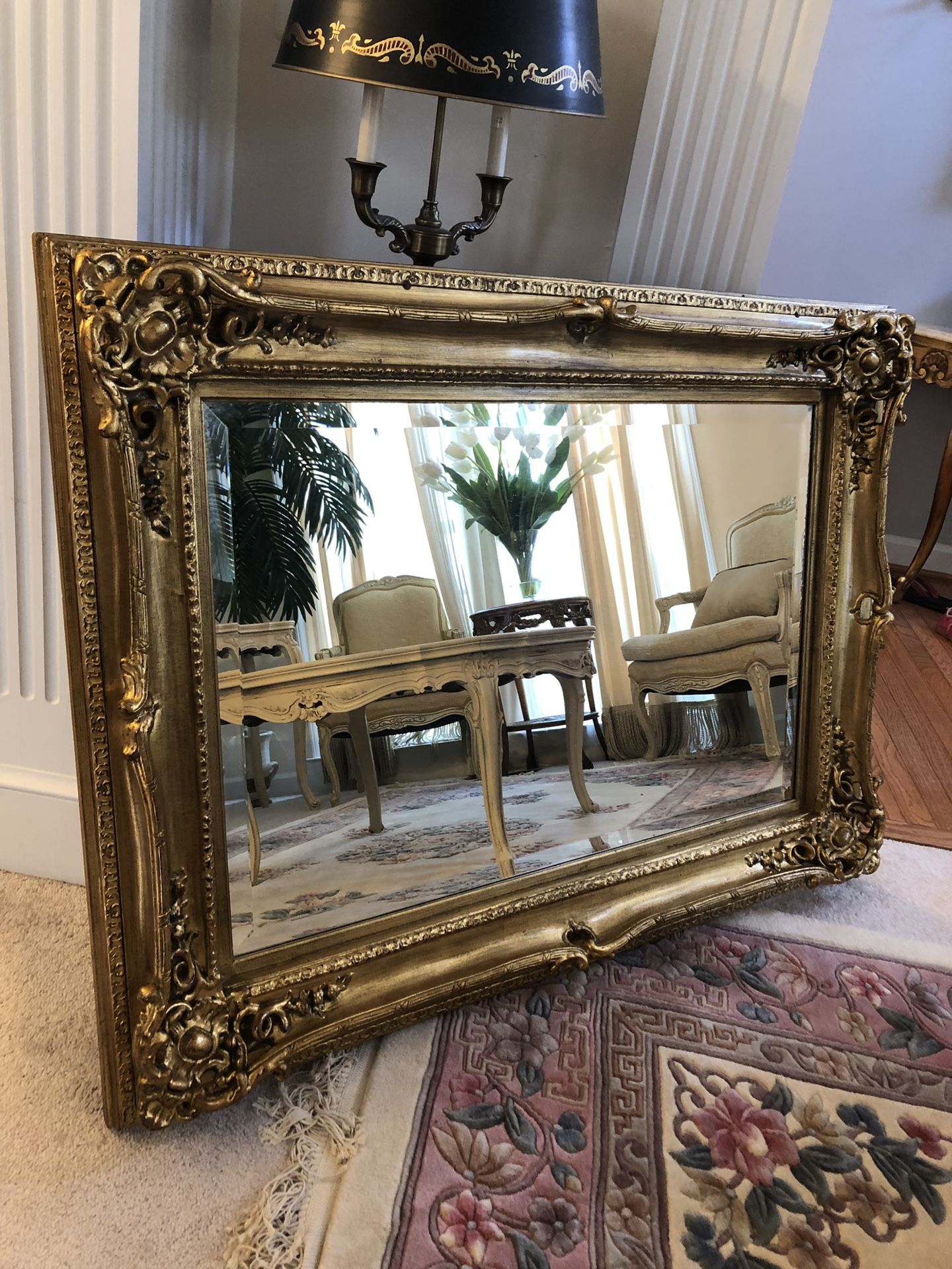 48”X36” LARGE Antique French Style Gold Wood Mirror”SERIOUS BUYERS ONLY “