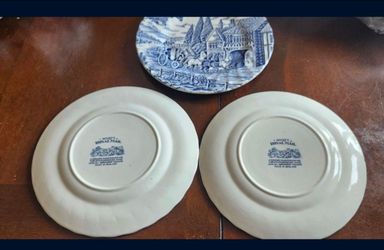 Myott Royal Mail Blue and White Plates Set of 3
