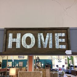 Galvanized HOME Sign Decor