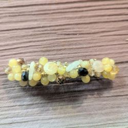 Handmade Crystal Citrine Beaded Hair Clip