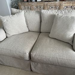 Sofa & Loveseat With Professionally Made Seat Covers