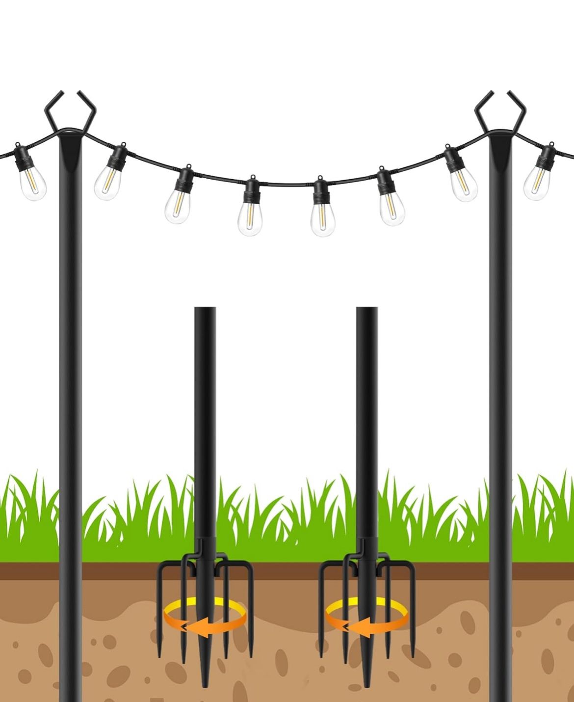 2 Pack String Poles