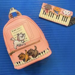 Loungefly Disney Aristocats Piano Mini Backpack and Matching Wallet - Both NWTs 