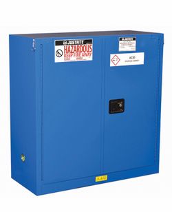Hazardous Material Storage Cabinet: 30 gal, 0 Drum Capacity, 43 in x 18 in x 44 in, Blue, 1 Shelves Item 102XD6 Mfr. Model 863028