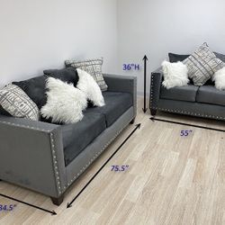 Sofa Loveseat w/Pillows