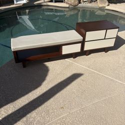Mid-Century Bench And Matching Chest 