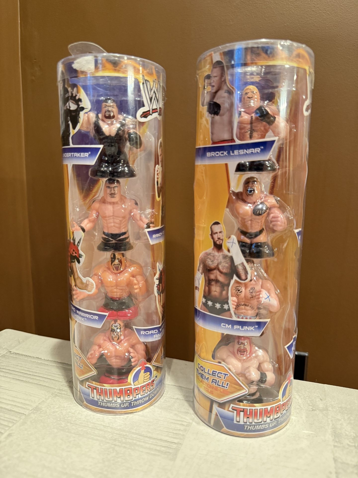 Lot of 2 WWE Thumbpers 4-Packs Collectors sets (See Description)