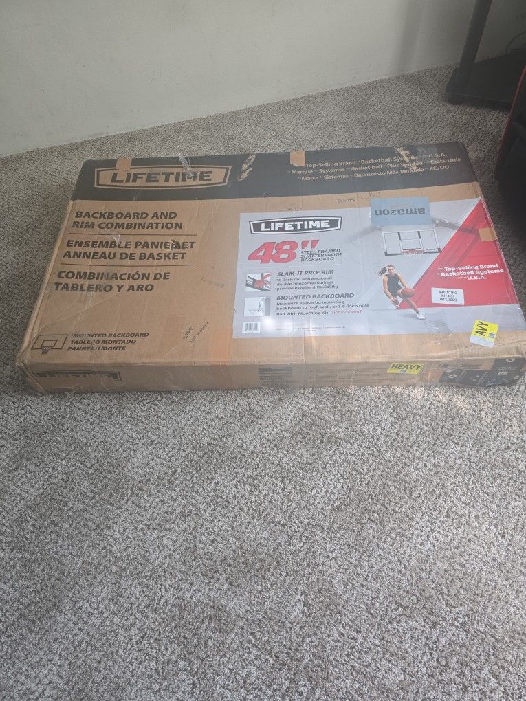48" Basketball backboard and rim Shatterproof