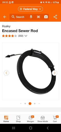 Husky Encased Sewer Rod Drain Snake