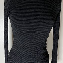 Grey and black striped turtleneck