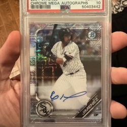 2019 Bowman Mega Box Eloy Jimenez Chrome Autograph PSA 10 GEM MT White Sox