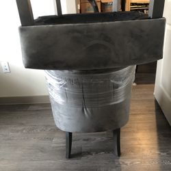 Velvet Accent Chairs (Gray)