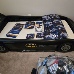Kids Batmobile Bed Surround, Mattress & Bedding