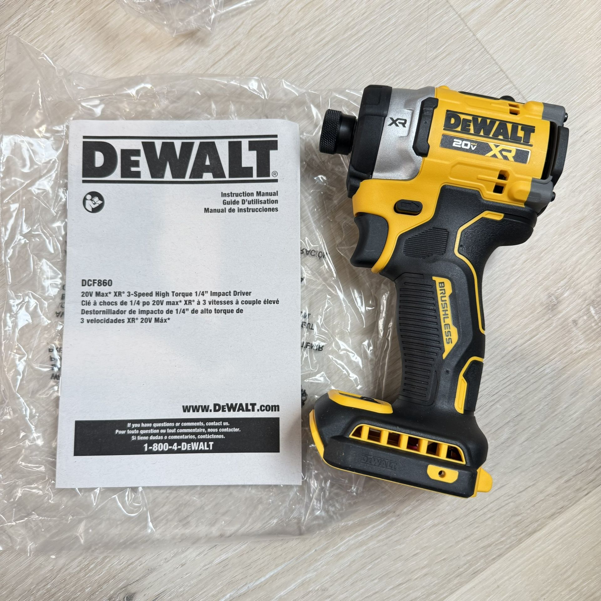 DEWALT XR 20-VOLT MAX 1/4-in Brushless Cordless Impact Driver (Brand New, Tool Only)