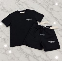 Fear of God Essentials Black T-Shirt and Shorts Set