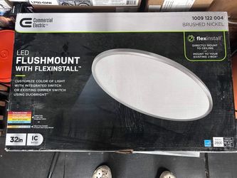 NEW 32" LED Ceiling Light Commercial Electric (5CCT, Brushed Nickel)