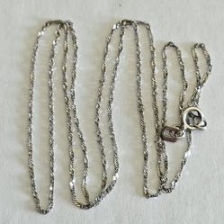 18K White Gold Chain 18"