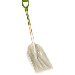AMES 46-Inch Poly Scoop with Hardwood Handle and Ergonomic D-Grip, Ideal for Garden Care, Landscaping, Moving Shavings or Grain, Farming Tasks=R3-912
