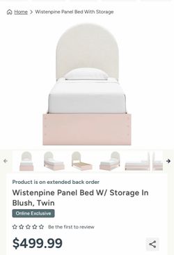 Ashely’s Wistenpine Panel Twin Bed In Pink Blush