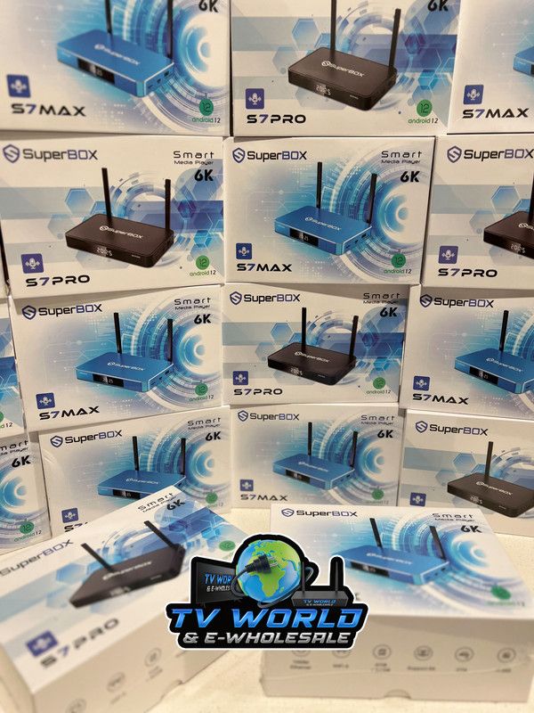 SuperBOX Super box S7 Models Max, S7 Pro, S6 Ultra, Supreme & Vsee V6 Plus, V6 Max Vsee Elite Mini, Elite Ultra 8 Authorized Wholesale distributors 