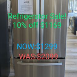 18.6cu Counter Depth French Door Refrigerator with Fingerprint Resistance 