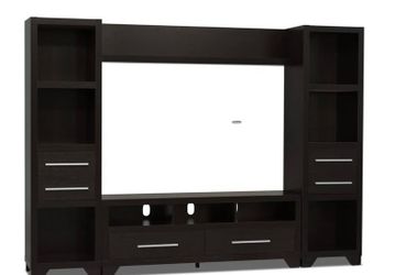 Black Entertainment Center Wall Unit
