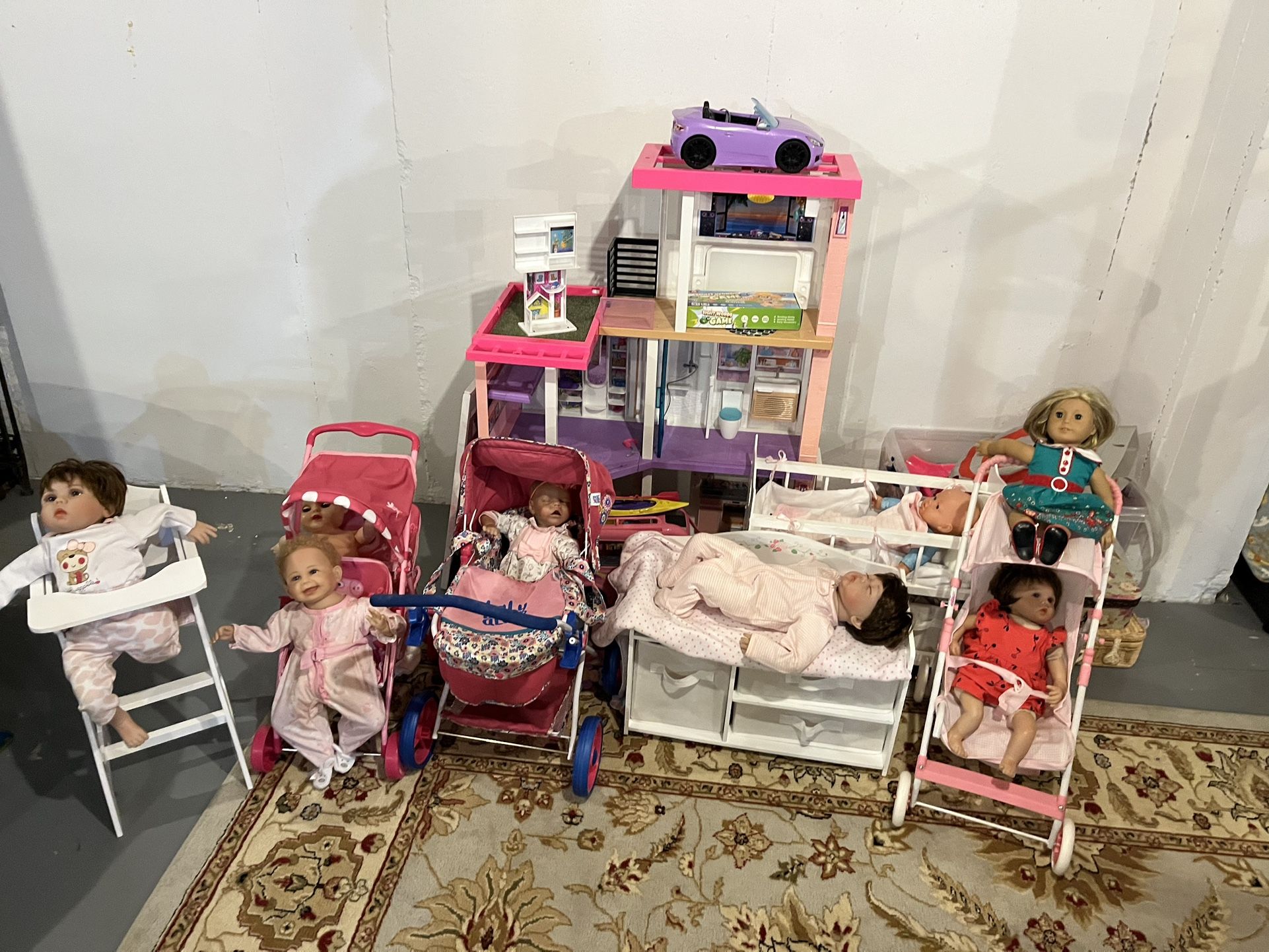 Barbie dream house, Lots of Barbie’s, Dolls And Strollers