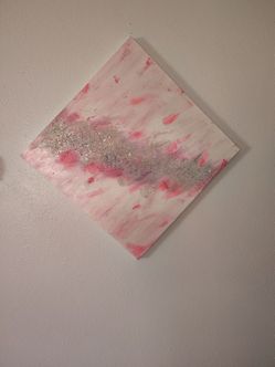 Pink art piece with crystals