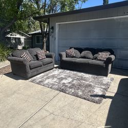 Charcoal Couch And Sofa Set 